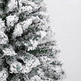 ZNTS 6 FT Unlit Snow Flocked Hinged Artificial Christmas Pine Tree Full 1050 Tips Branch w/Sturdy Metal 37419795