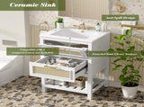 24" Bathroom Vanity with Integrated Ceramic Sink, Bathroom Cabinet with 1 Deep 1 Tip-Out N710P293990K