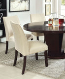 ZNTS Classic Contemporary Ivory Fabric Set of 2 Chairs Only Kitchen Dining Room Furniture Espresso Solid B01158420