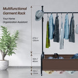 ZNTS 1pc, Clothes Rack with Wheels, Rolling Clothing Rack for Hanging Clothes, Heavy Duty Clothes 88942830