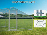 5.4*2.7*2m/18.7x8.8x6.5 ft Silver Spire Assembled 180g PE Rain Cloth Metal Chicken/Rabbit Cage 41569190