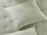 3-Piece King Cotton Embroidered Quilt Set,Sage B035P408344
