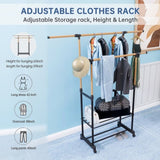 ZNTS 1pc, with wheels independent clothes rack , laundry drying rack, foldable and adjustable length, 61316635