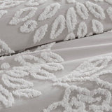 Full/Queen 3 Piece Tufted Cotton Chenille Floral Duvet Cover Set B035129184