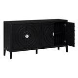TREXM Retro Sideboard door with Circular Groove Design Round Metal Door Handle for Entrance, Dinning WF307723AAB