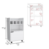 Phoenix Bar Cart with 2 Open Shelves 4 Cubbies and Cabinet B200P173179