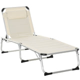 Foldable Outdoor Chaise Lounge Chair, 5-Level Reclining Camping Tanning Chair with Aluminum Frame, W2225141503