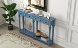 TREXM Retro Console Table with 4 Drawers and Open Shelf, perfect for Entryways, Living Rooms, and N715P202860M