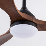Hot sales 52 Inch Indoor Black Ceilings With Lights, Dimmable LED, 3 Solid Wood Blades, Ceiling W2991P338637