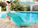 HDPE In-Pool Lounge Chair with Rear Rolling Wheels, 450 LBS Capacity S-Curve Ergonomic Pool Chaise 69113476