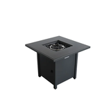 30" Powdercoated Metal Fire Pit with Smoked Glass Top B120P205631