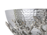 14.2x14.2x10.8" Silver Decorative Aluminum Bowl with Twig Stand W2078P489710