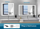 Bright LED Bathroom Mirror 40" x 32" Front Light, 5 Mins Defog, Full HD Reflected, 3 Colors 59867138