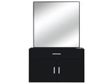 15% E0 chipboard linen top 1 drawer 1 door with mirror Salon cabinet black 33239540