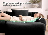 Soft Teddy Fabric Boneless Sofa,No Assembly Required Streamlined Design,Anti-Slip Design 32D High W714P357234