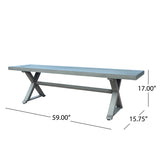 Modern Outdoor Aluminum Dining Bench, Dark Gray 66537.00DGRY