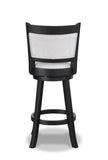 2pc Swivel Pub Stools Counter Height Chair Fabric Upholstered Seat Footrest Wooden Dining Room B011P262367