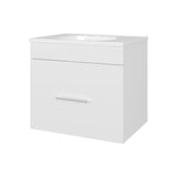 White 1-Drawer Floating Bathroom Vanity Set with Sink B062P355542