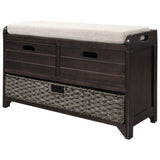 ZNTS TREXM Storage Bench with Removable Basket and 2 Drawers, Fully Assembled Shoe Bench with Removable WF199578AAB