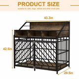 ZNTS 43.3 inch Dog Crate Furniture for Large Dogs,Wooden Dog Crate Divider,Double Door Dog Kennel W2699P208353