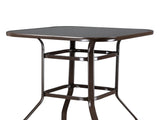Wrought Iron Glass High Bar Table Patio Bar Table Brown 75817084