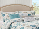 7 Piece Cotton Sateen Comforter Set Aqua Cal King B03597268