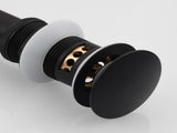Brass Pop Up Sink Drainer with Overflow Bathroom Drain With Removable Strainer Basket Black 08890168
