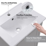 20 Inch Modern Small Bathroom Vanity Cabinet With Ceramic Basin- 20*14.5*33.3 Inches,Ample WF318756AAE