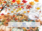 3PCS Colorful Oil Painting Pumpkin Pattern Quilt Set King Size for All Seasons Flower Fall Leaves 46542620