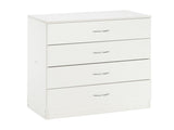 MDF Wood Simple 4-Drawer Dresser White 62425623