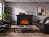 26" 1400W Electric Fireplace TV Stand with Mantel, Freestanding Console with Adjustable Flame, Timer 93239095