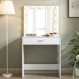 ZNTS Vanity Desk with Mirror and Lights, Dressing Table with Large Drawer, 1 Level Storage Dresser & 3 84566565