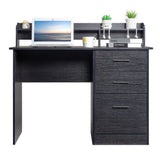 ZNTS 110*50*95cm Particleboard Paste Triamine Desktop Storage Layer Three Drawers Computer Desk Black 13565544