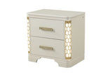 Nightstand with side LED lightning made with Wood in Beige 659436215054