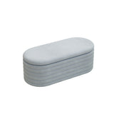 Storage Chenille Ottoman Bench Upholstered Fabric Storage Bench End of Bed Stool with Safety Hinge W2336P251244