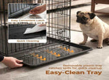 24/30 Inch Dog Crate, Black - Durable Metal Puppy Cage with Removable Tray, Collapsible Kennel for 50459140