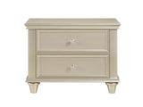 Silver Finish 1pc Nightstand of Textural Drawer Fronts Polished Knobs Modern Traditional Bedroom B01147612
