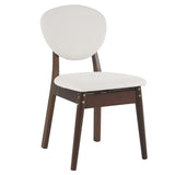 ZNTS Rubber wood soft bag deep walnut dining table and chair set 1 table 4 chairs beige cushion 57935654