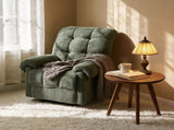 Green Recliner Chair, Overstuffed Armchair, Manual Recliner, Living Room Seating, Reading Chair, 09840246