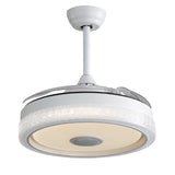 42 Inch Modern Invisible Ceiling Fan, 120V 3 ABS Blades Remote Control Reversible DC Motor With 36W W882P146897