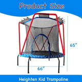 66'' Trampoline for Kids Toddler Indoor Outdoor Small Trampolines for Baby with heighten net No-Gap W1262P208363