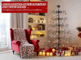 6ft Wrought Iron Christmas Tree, Metal Ornament Display Tree Stand for for Holiday Party Home Decor, 58428504