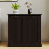 Two-Compartment Tilt-Out Laundry Sorter Cabinet-Black W1120139082