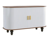 39" Fluted Liquor & Coffee Bar with 6 Wine Racks and 3 Glass Holders, Mid-Century Modern Bar 89790061