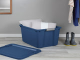 (2 pack) 20 Gallon Large Storage Bin, Plastic Storage Container with Latch Lid, Blue(Shipment from 87680673