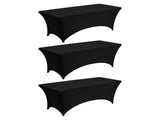 Spandex Tablecloth Set 3-Pack 6ft Rectangular 95% Polyester 5% Spandex Black Fitted Table 40432876