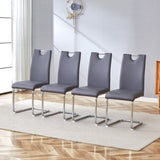 Modern Dining Chairs Set of 4, Side Dining Room/Kitchen Chairs, Faux Leather Upholstered Seat and N752P186170G