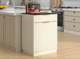 10-Gallon Woodgrain Tilt-Out Trash Can Cabinet Wooden Garbage Recycling Cabinet with Wave-Textured 33328010