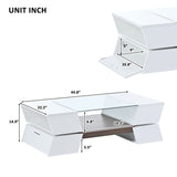 ON-TREND 6mm Glass-Top Coffee Table with Open Shelves and Cabinets, Geometric Style WF299270AAK