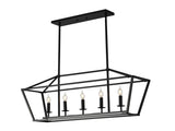5-Light Farmhouse Kitchen Island Lighting,5 Light Industrial Linear Chandelier for Dining Room Metal W5008P465021